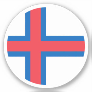 Sticker rond Drapeau des Îles Féroé