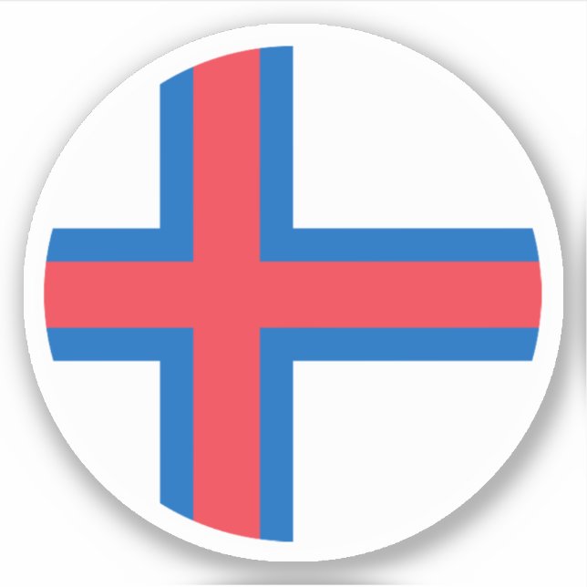 Sticker rond Drapeau des Îles Féroé (Devant)