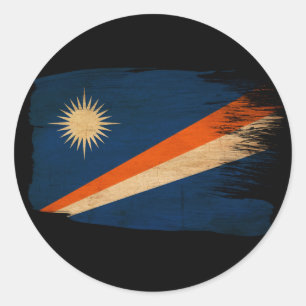 Sticker Rond Drapeau des Îles Marshall