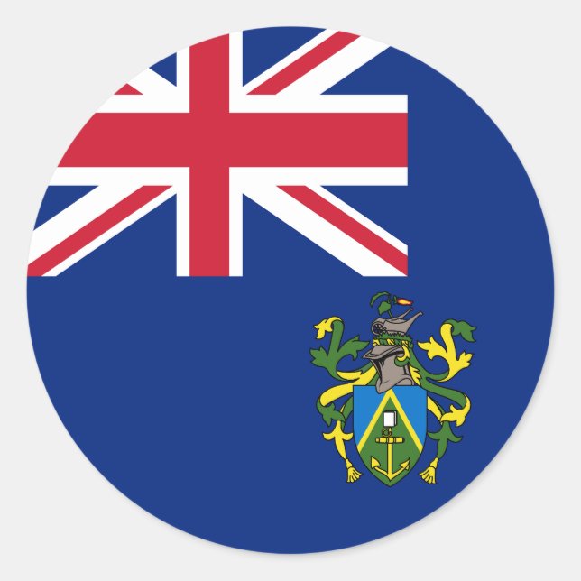Sticker Rond Drapeau des îles Pitcairn (Devant)
