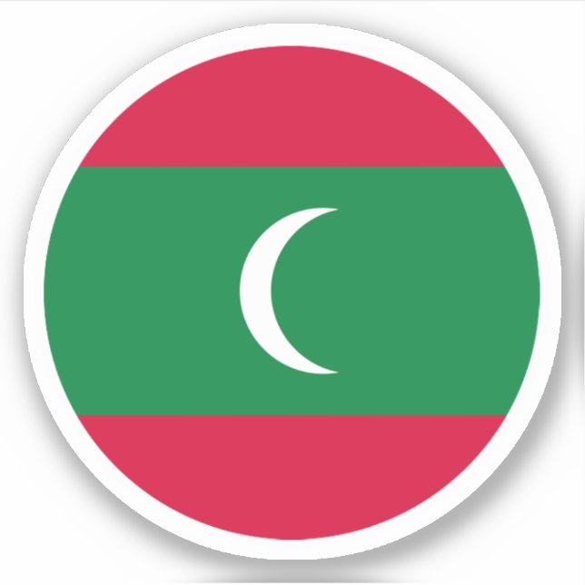 Sticker rond Drapeau des Maldives (Devant)