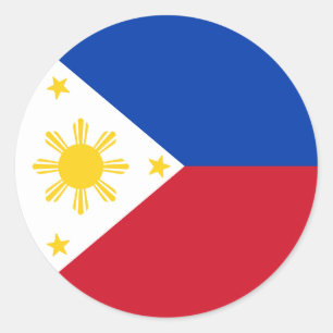 Sticker Rond Drapeau des Philippines