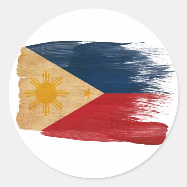 Sticker Rond Drapeau des Philippines (Devant)
