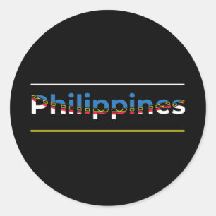 Sticker Rond Drapeau des Philippines - Lettres Patriotique Cuto