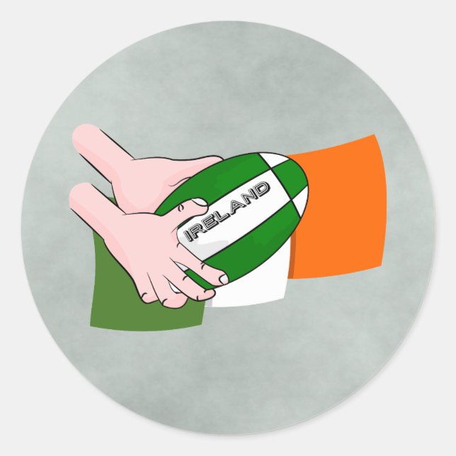 Sticker Rond Drapeau Des Supporters De L'Équipe D'Irlande De Ru (Devant)