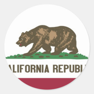 Sticker Rond Drapeau d'État de Californie