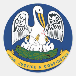 Sticker Rond Drapeau d'état de la Louisiane