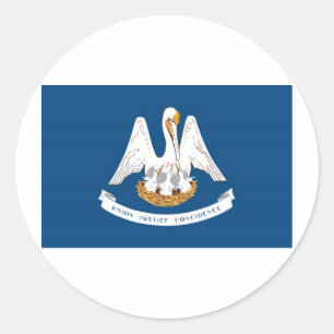 Sticker Rond Drapeau d'état de la Louisiane