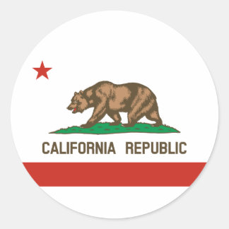 Sticker Rond Drapeau d'État de la République de Californie