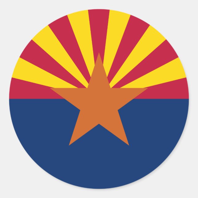 Sticker Rond Drapeau d'État de l'Arizona (Devant)