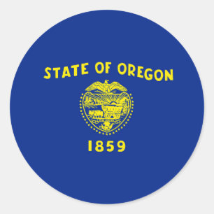 Sticker Rond Drapeau d'État de l'Oregon