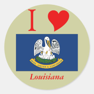 Sticker Rond Drapeau d'État de Louisiane