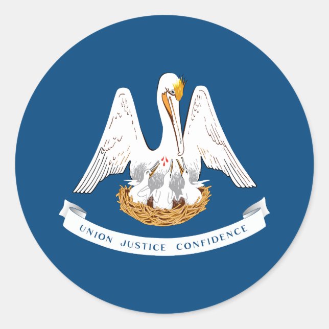Sticker Rond Drapeau d'État de Louisiane (Devant)