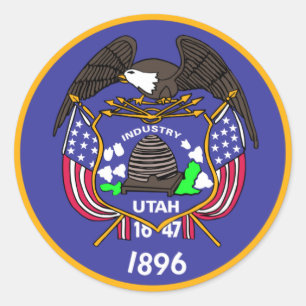 Sticker Rond Drapeau d'état de l'Utah