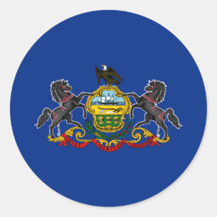Sticker Rond Drapeau d'État de Pennsylvanie