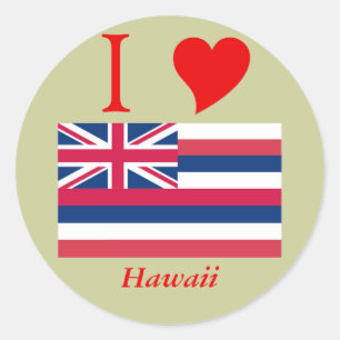 Sticker Rond Drapeau d'État d'Hawaii