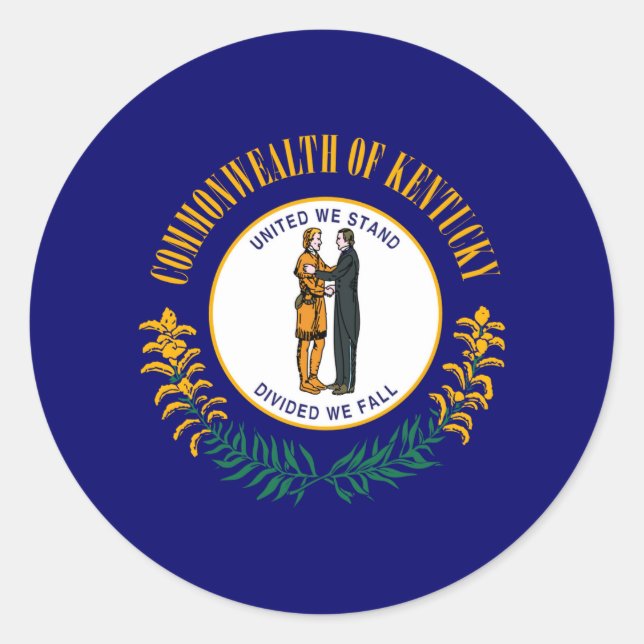 Sticker Rond Drapeau d'État du Kentucky (Devant)