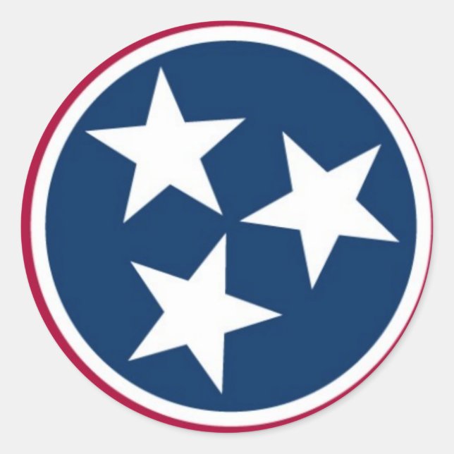 Sticker Rond Drapeau d'état du Tennessee (Devant)