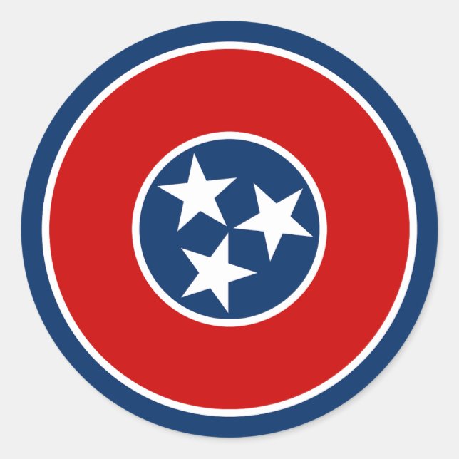 Sticker Rond Drapeau d'état du Tennessee (Devant)