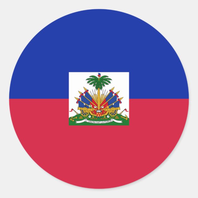 Sticker Rond Drapeau d'Haïti (Devant)