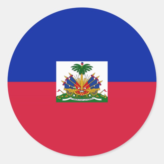 Sticker Rond Drapeau d'Haïti (Devant)