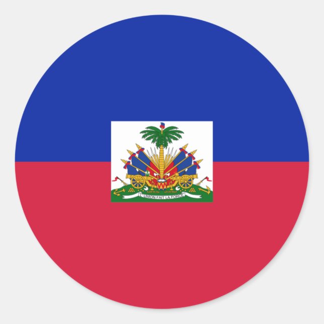 Sticker Rond Drapeau d'Haïti - Drapeau d'Haïti (Devant)