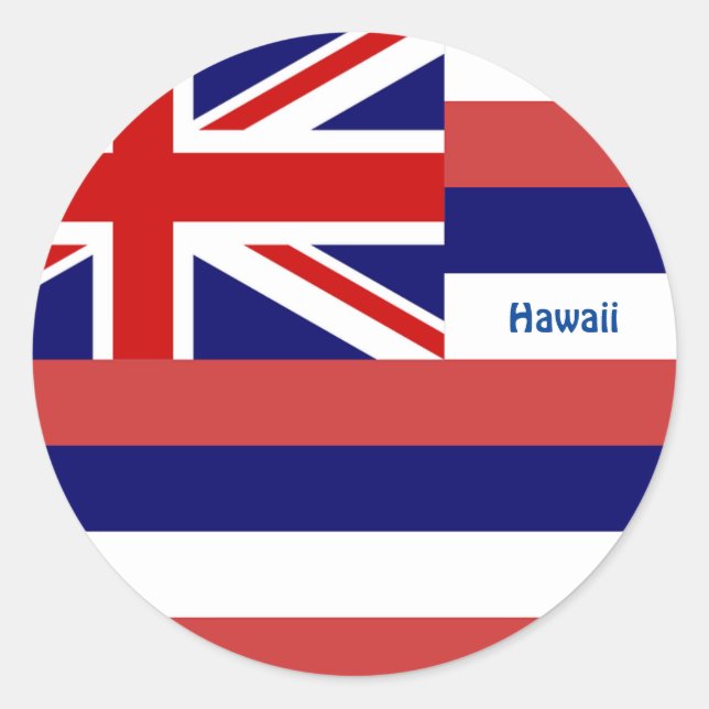 Sticker Rond Drapeau d'Hawaï (Devant)