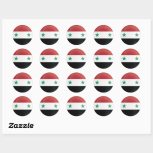Sticker Rond Drapeau d'icône de la Syrie