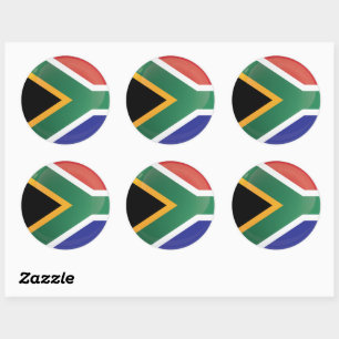 Sticker Rond Drapeau d'icône ronde d'Afrique du Sud