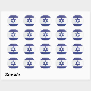 Sticker Rond Drapeau d'icône ronde Israël