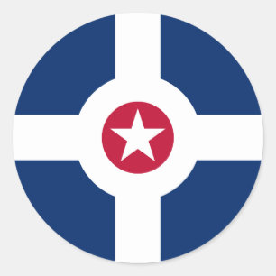 Sticker Rond Drapeau d'Indianapolis