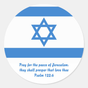 Sticker Rond Drapeau d'Israël