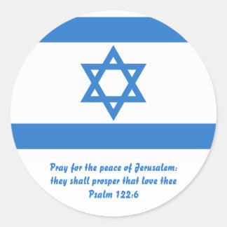 Sticker Rond Drapeau d'Israël