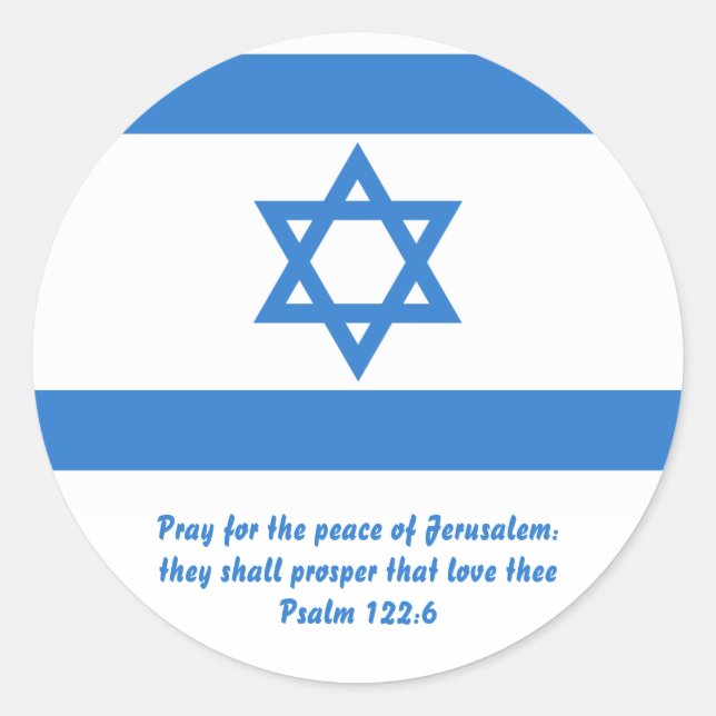 Sticker Rond Drapeau d'Israël (Devant)