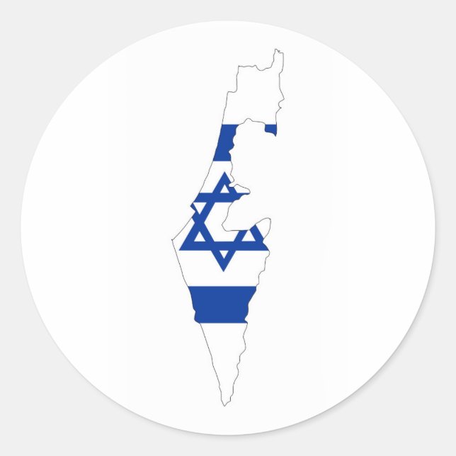 Sticker Rond drapeau d'israël pays forme silhouette (Devant)