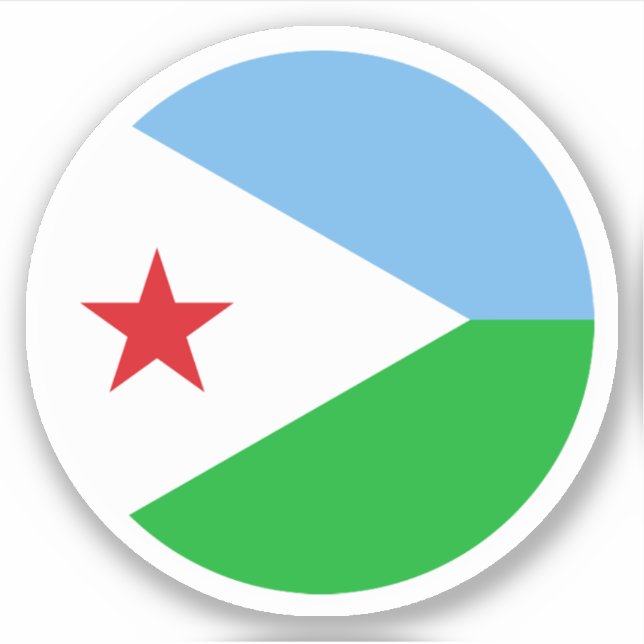 Sticker rond Drapeau Djibouti (Devant)