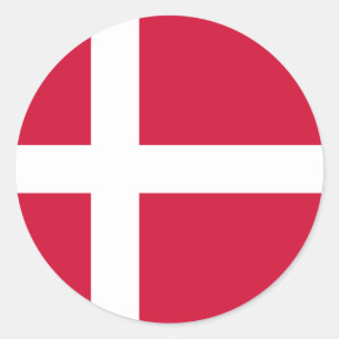 Sticker Rond Drapeau DK du Danemark