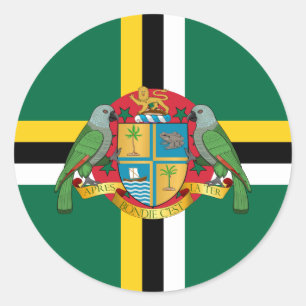 Sticker Rond Drapeau dominicain & Armoiries, Drapeau de la Domi