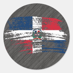 Sticker Rond Drapeau dominicain cool