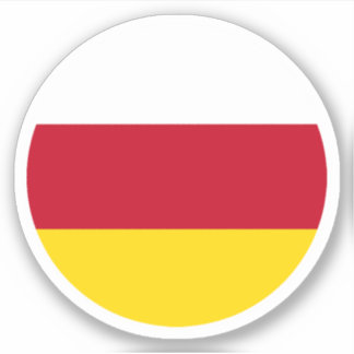 Sticker rond Drapeau d'Ossétie du Sud