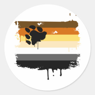 STICKER ROND DRAPEAU D'OURS