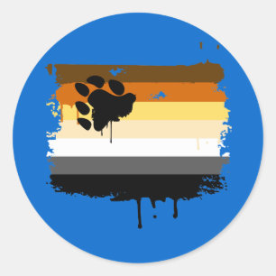 STICKER ROND DRAPEAU D'OURS