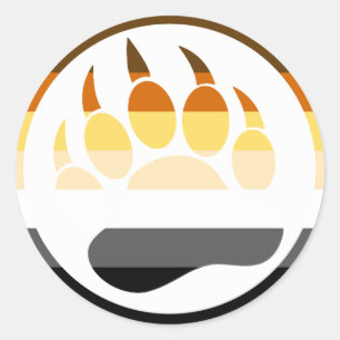 STICKER ROND DRAPEAU D'OURS/CLASSE D'OURS