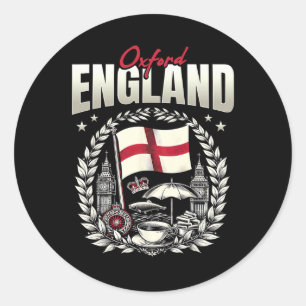 Sticker Rond Drapeau d'Oxford Angleterre Souvenir Vacances à Ox