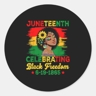 Sticker Rond Drapeau du 18ème siècle célébrant la Juneteen de l