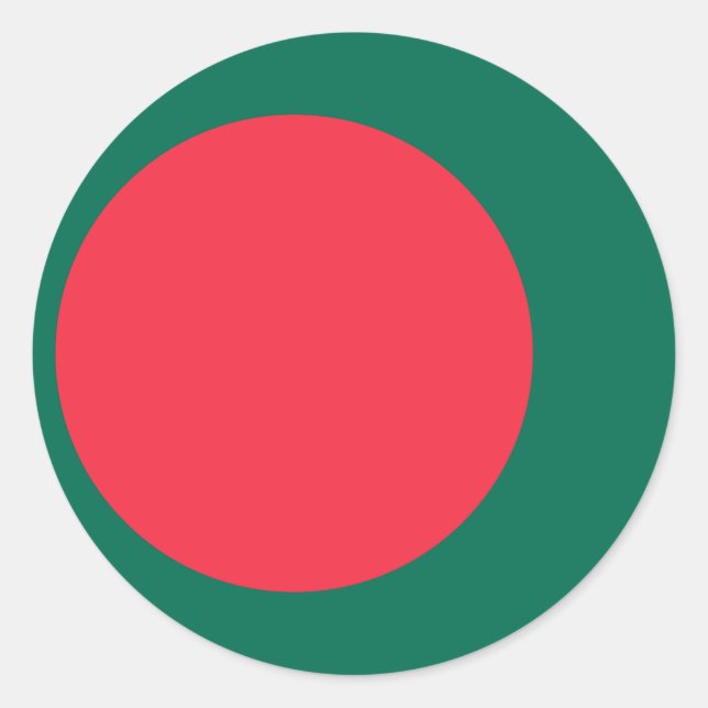 Sticker Rond Drapeau du Bangladesh (Devant)