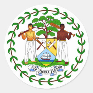 Sticker Rond Drapeau du Belize