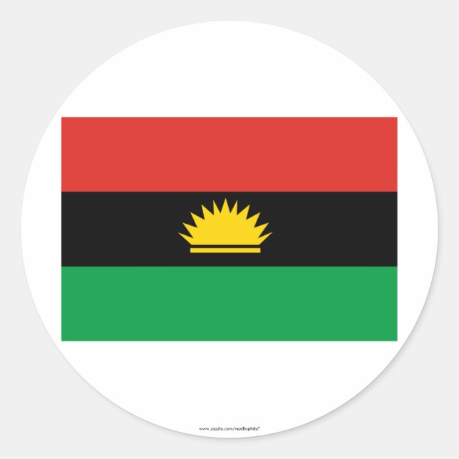 Sticker Rond Drapeau du Biafra (1967-1970) (Devant)