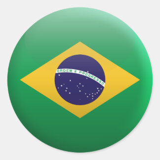 Sticker Rond Drapeau du Brésil