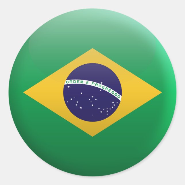 Sticker Rond Drapeau du Brésil (Devant)